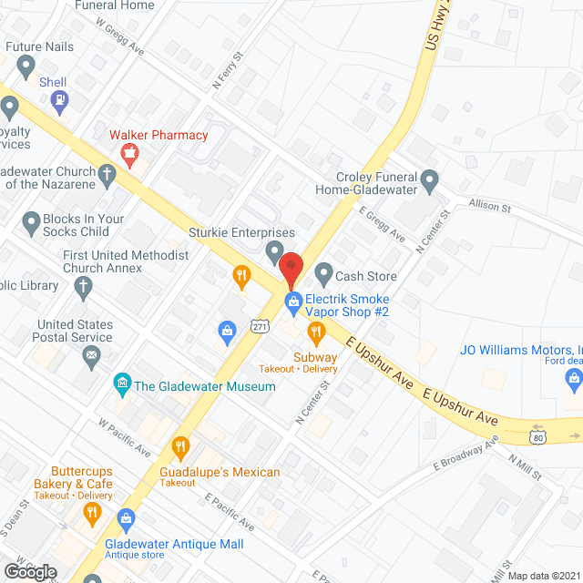 Gladewater Nursing Ctr in google map