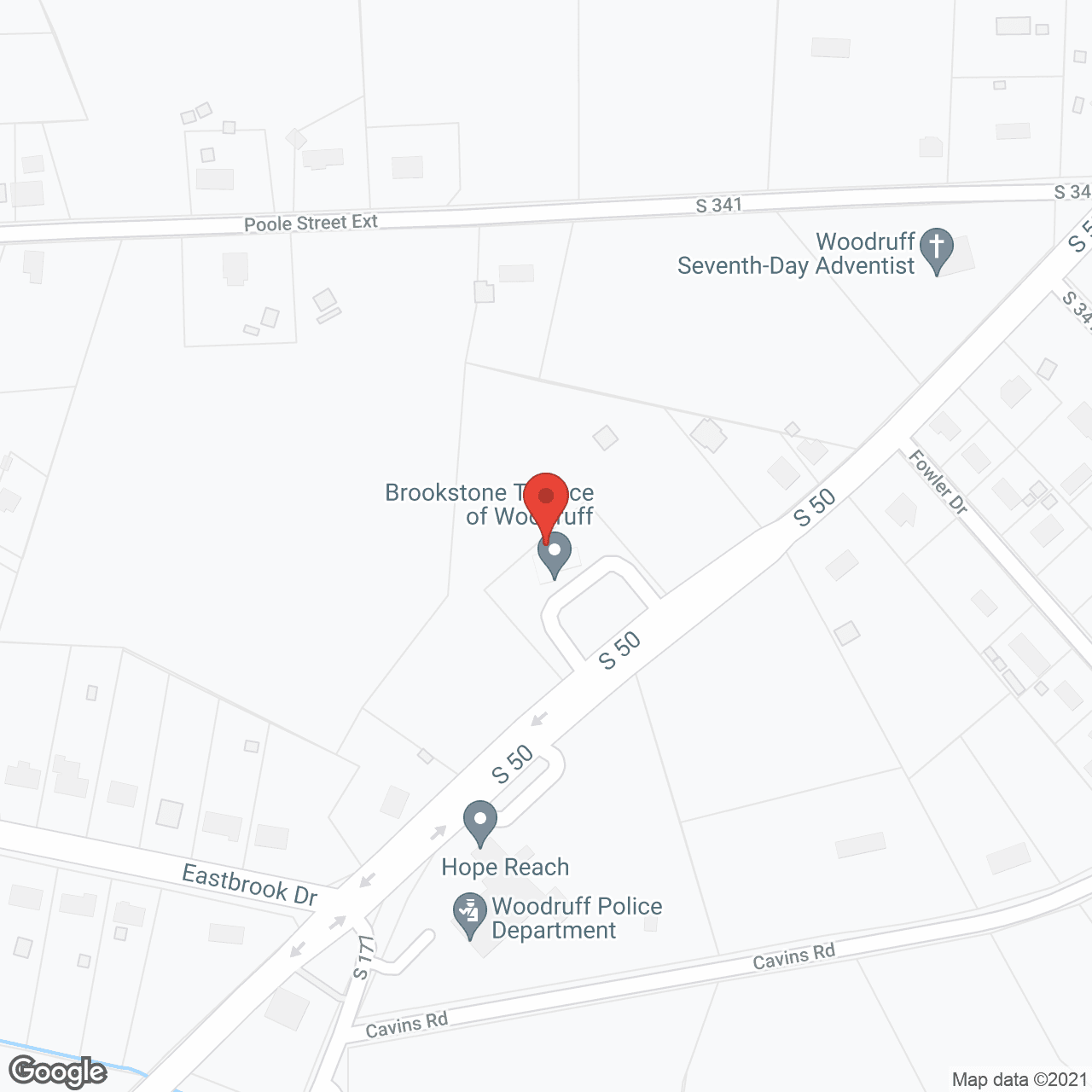 Brookstone Terrace of Woodruff in google map