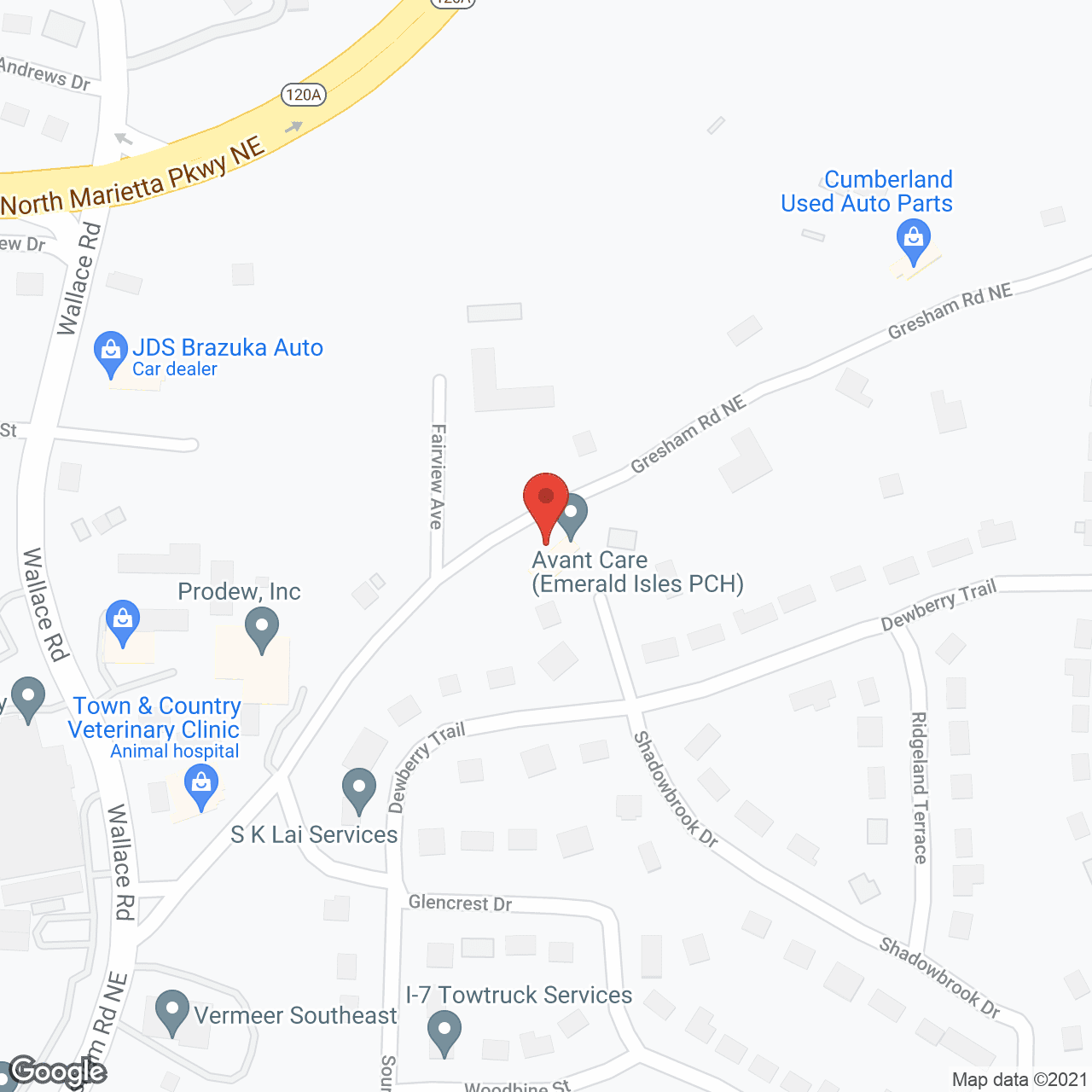 Avant Care in google map