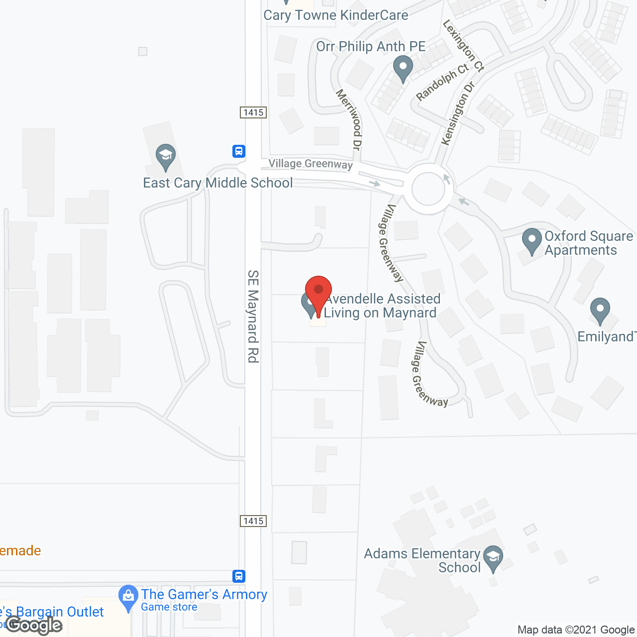 Avendelle on Maynard in google map