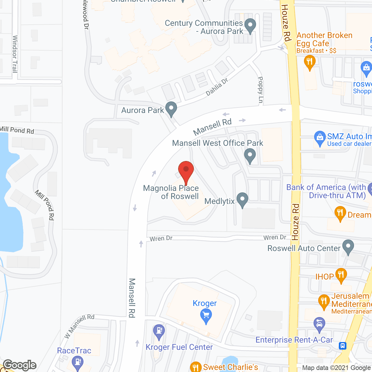 Magnolia Place of Roswell in google map