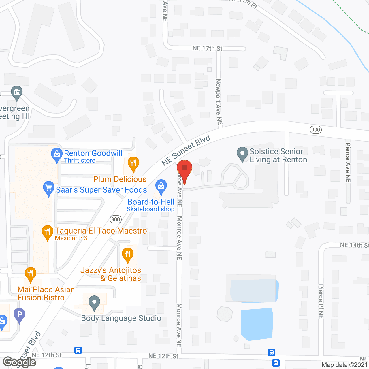 Solstice Senior Living at Renton in google map