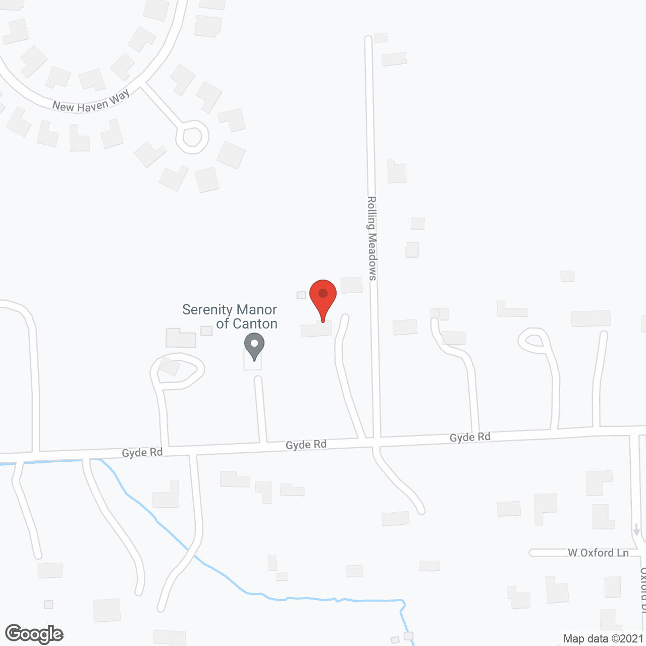 Map of the neighborhood around Serenity Manor of Canton