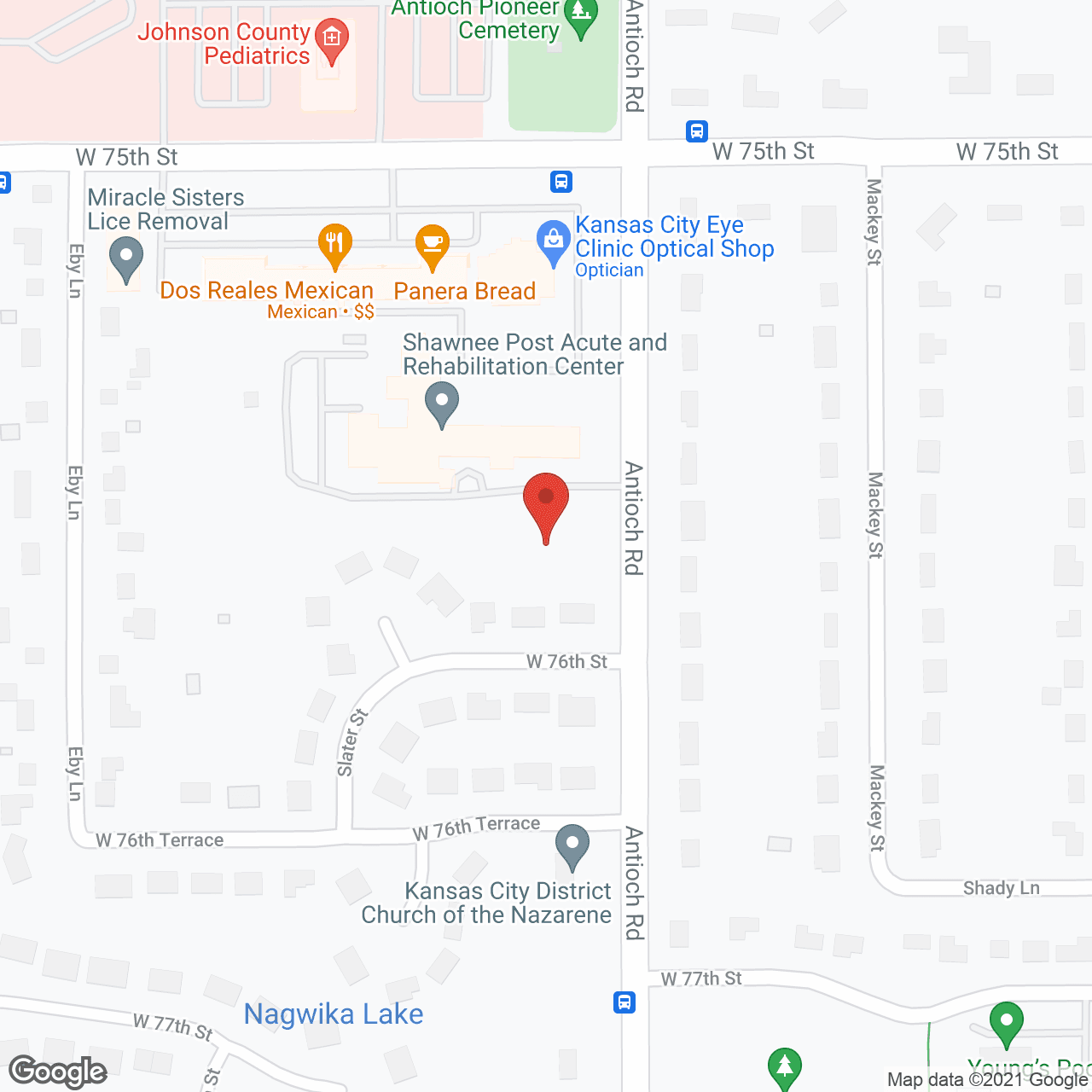 Map of the neighborhood around Shawnee Post Acute Rehabilitation Center