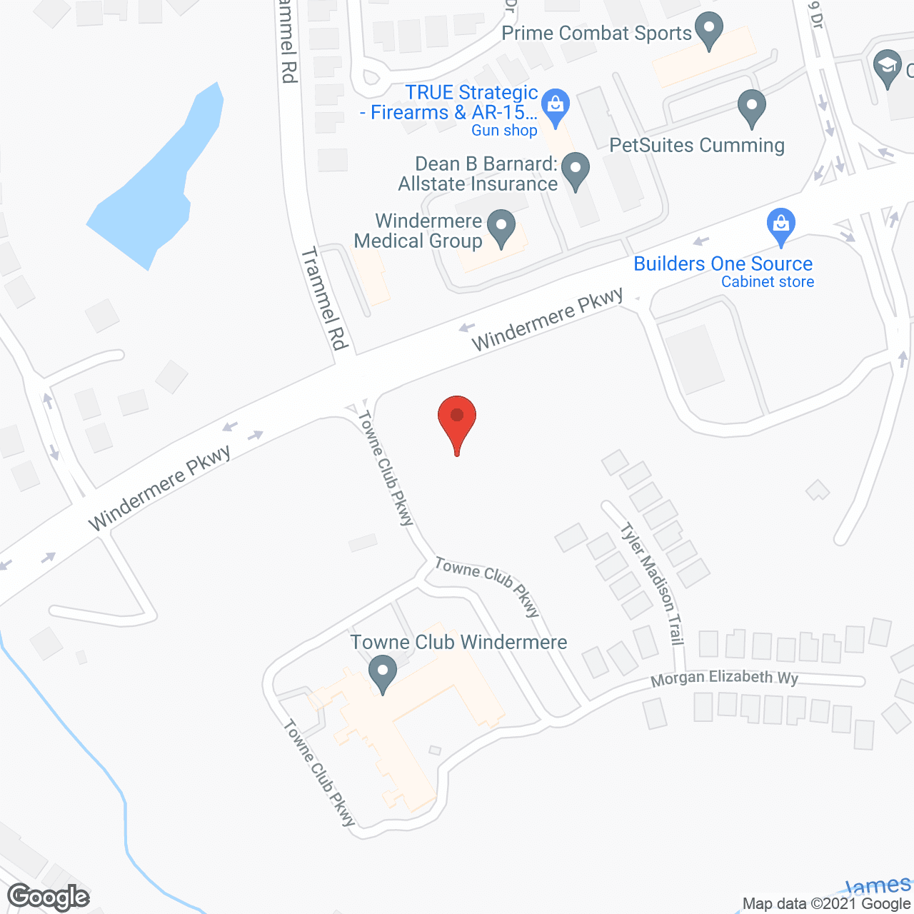 Towne Club Windermere in google map