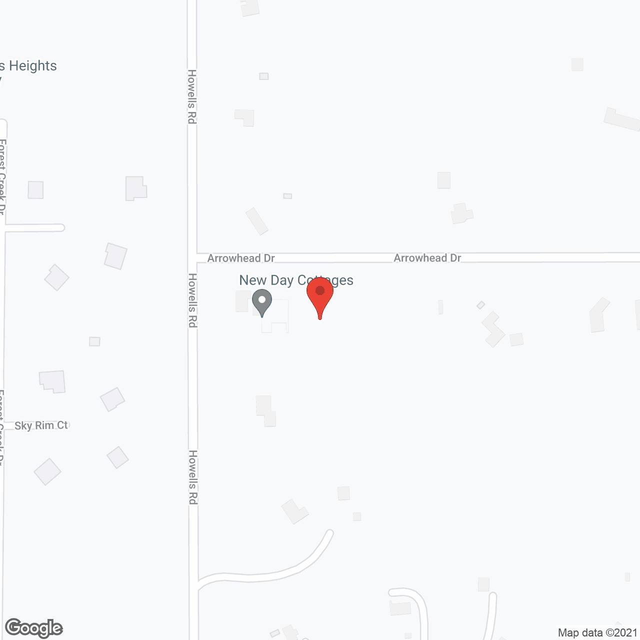 Map of the neighborhood around New Day Cottages at Pine Creek