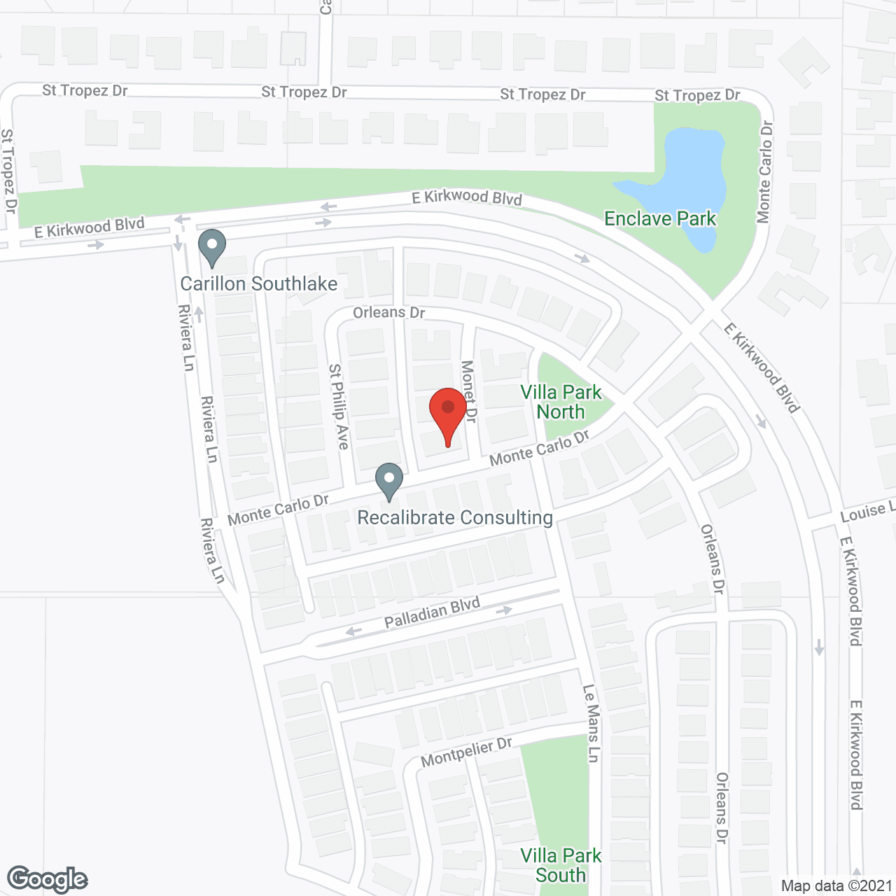 Silverado Southlake in google map