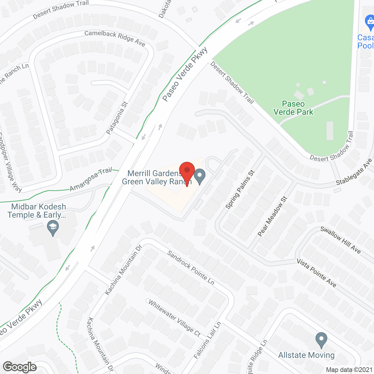 Map of the neighborhood around Merrill Gardens at Green Valley Ranch