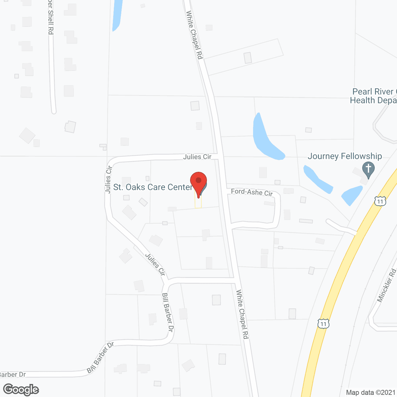 St Oaks Care Center in google map