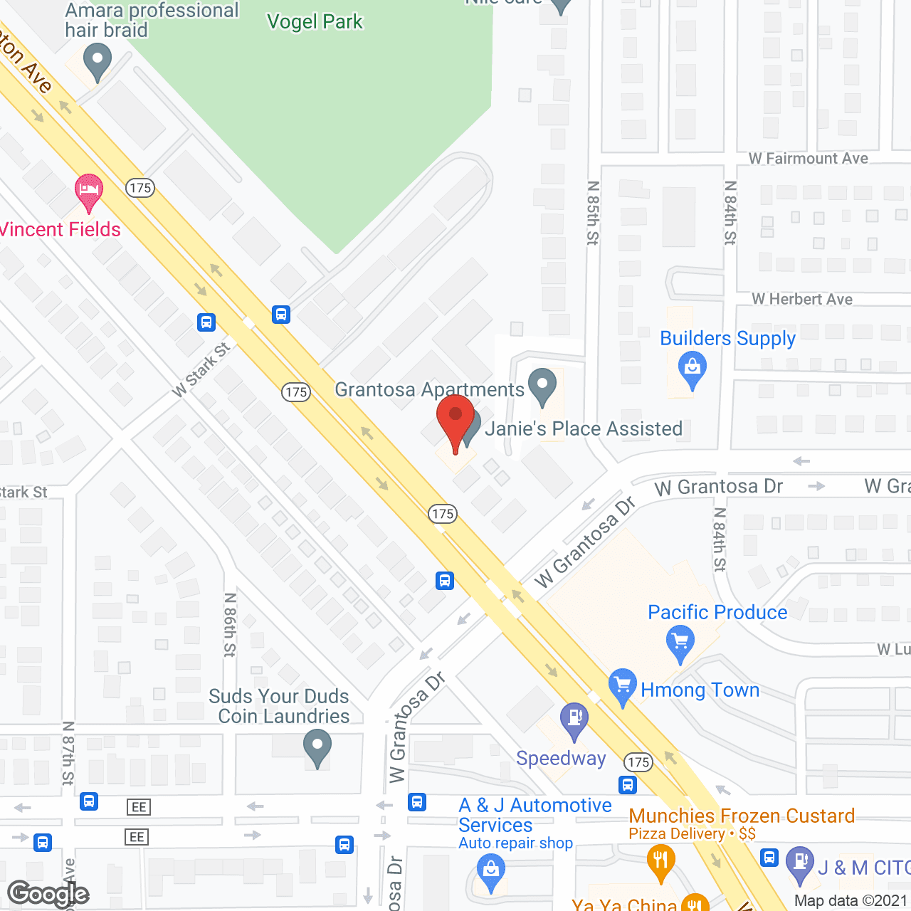 Map of the neighborhood around Janie's Place Assisted and Transitional Living