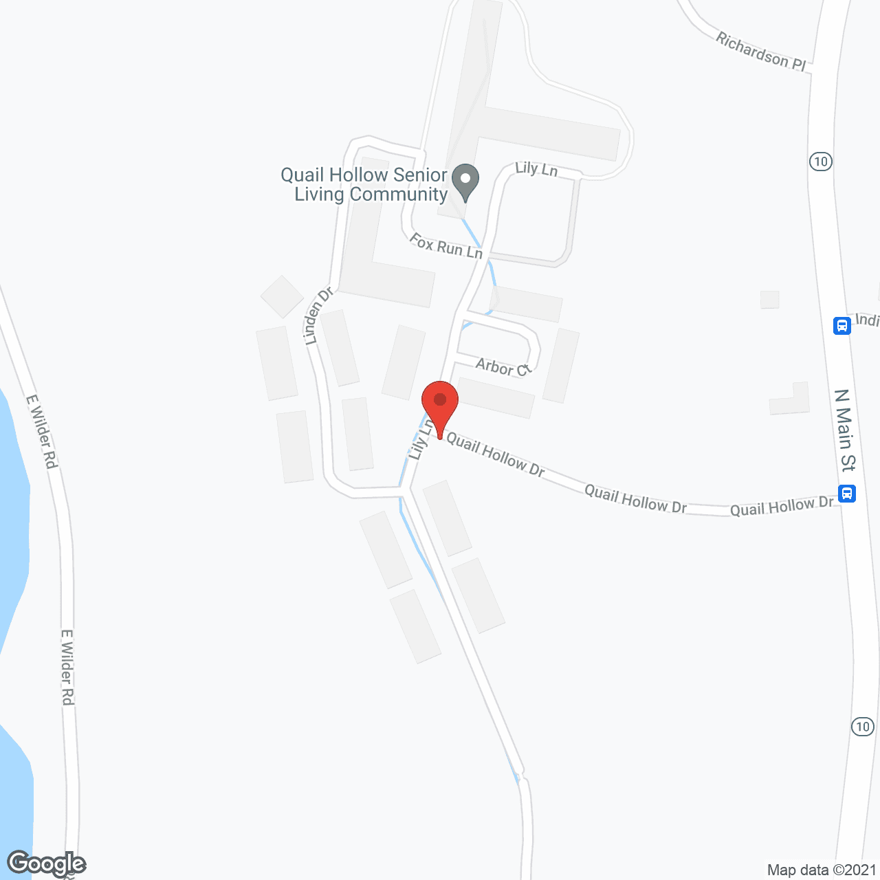 Map of the neighborhood around Quail Hollow Senior Living