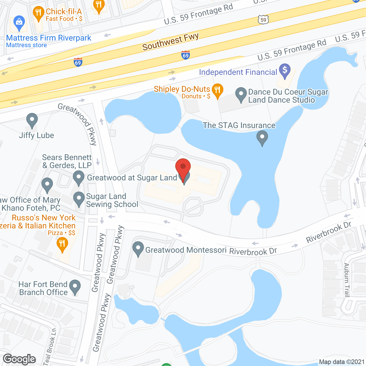 Map of the neighborhood around Greatwood at Sugar Land