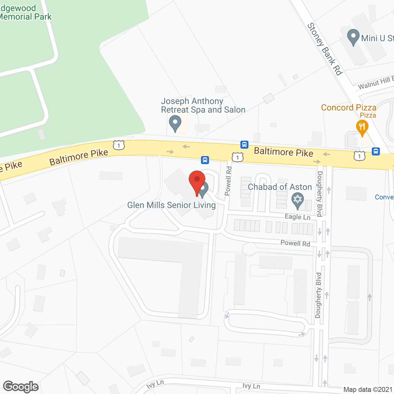 Glen Mills Senior Living in google map