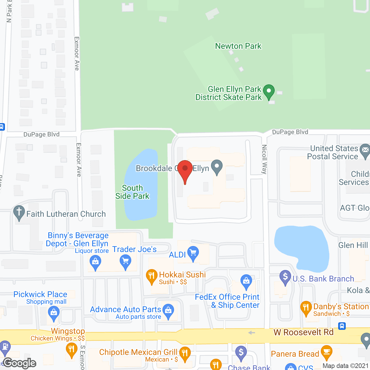 Brookdale Glen Ellyn in google map