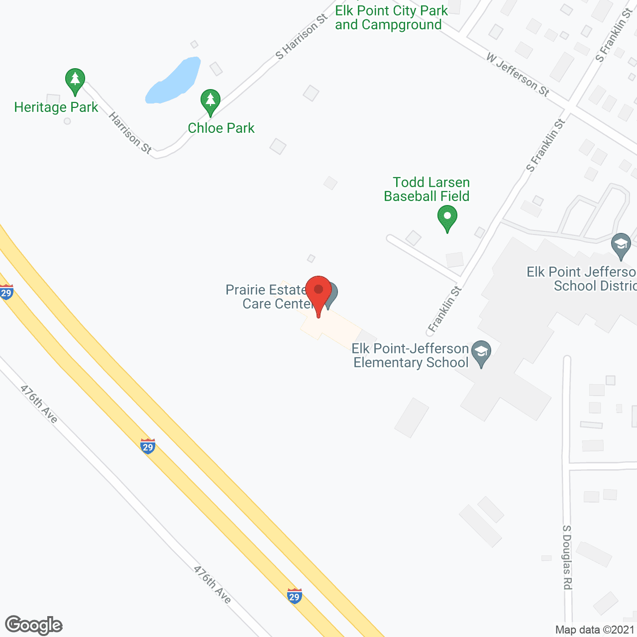 Prairie Estates Care Ctr in google map