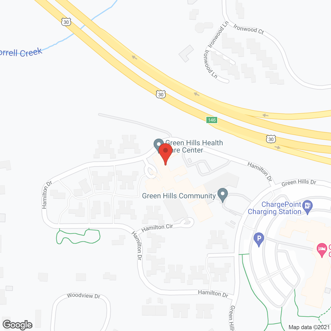 Green Hills Health Care Center in google map