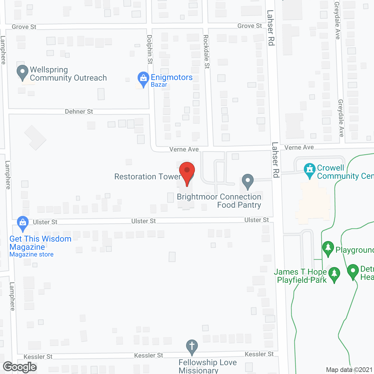 Restoration Tower in google map