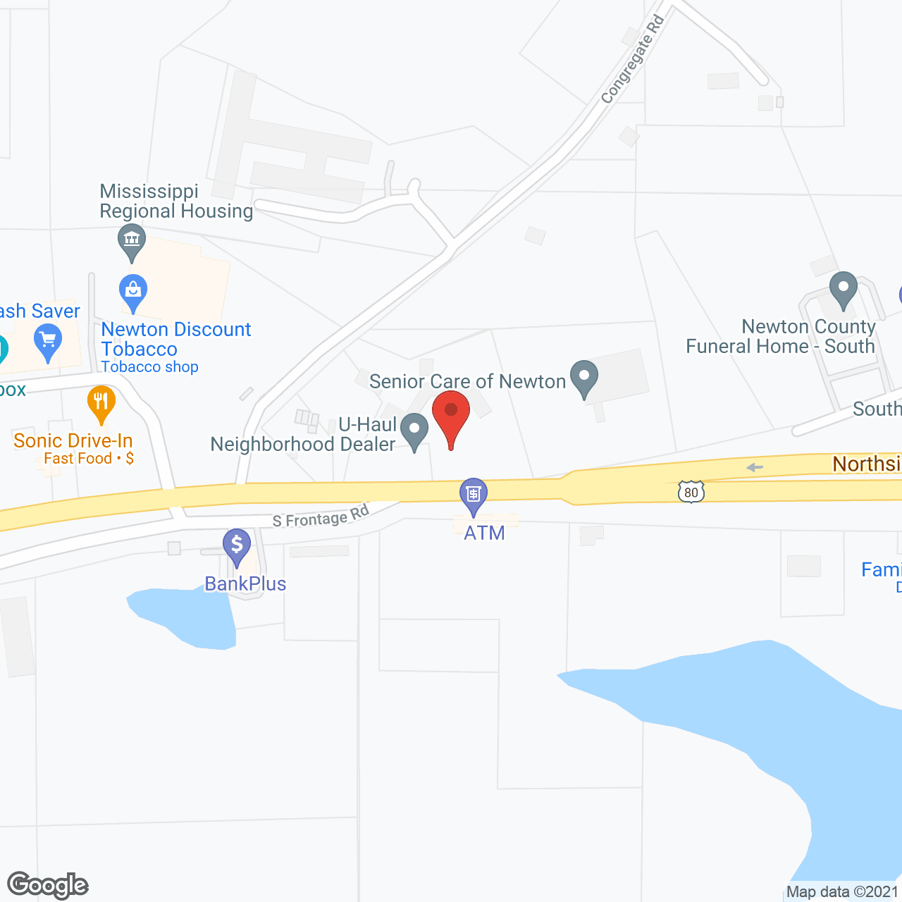 Map of the neighborhood around Woodland Court Retirement Ctr