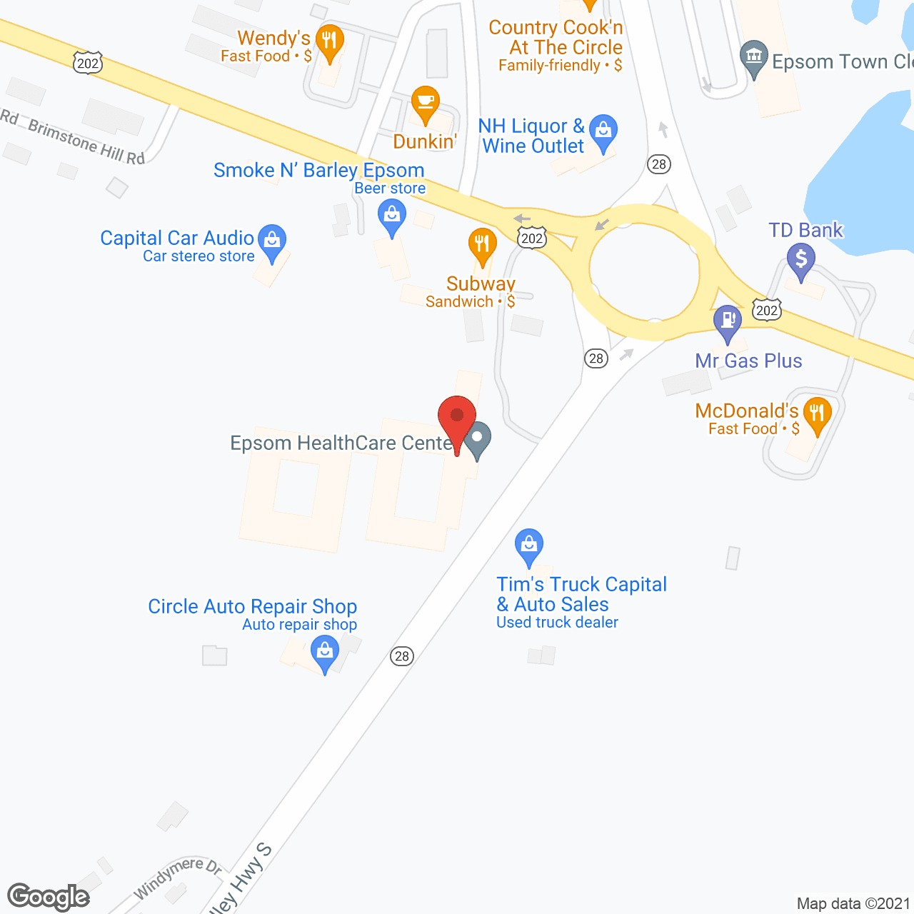 Epsom Manor Nursing Ctr in google map