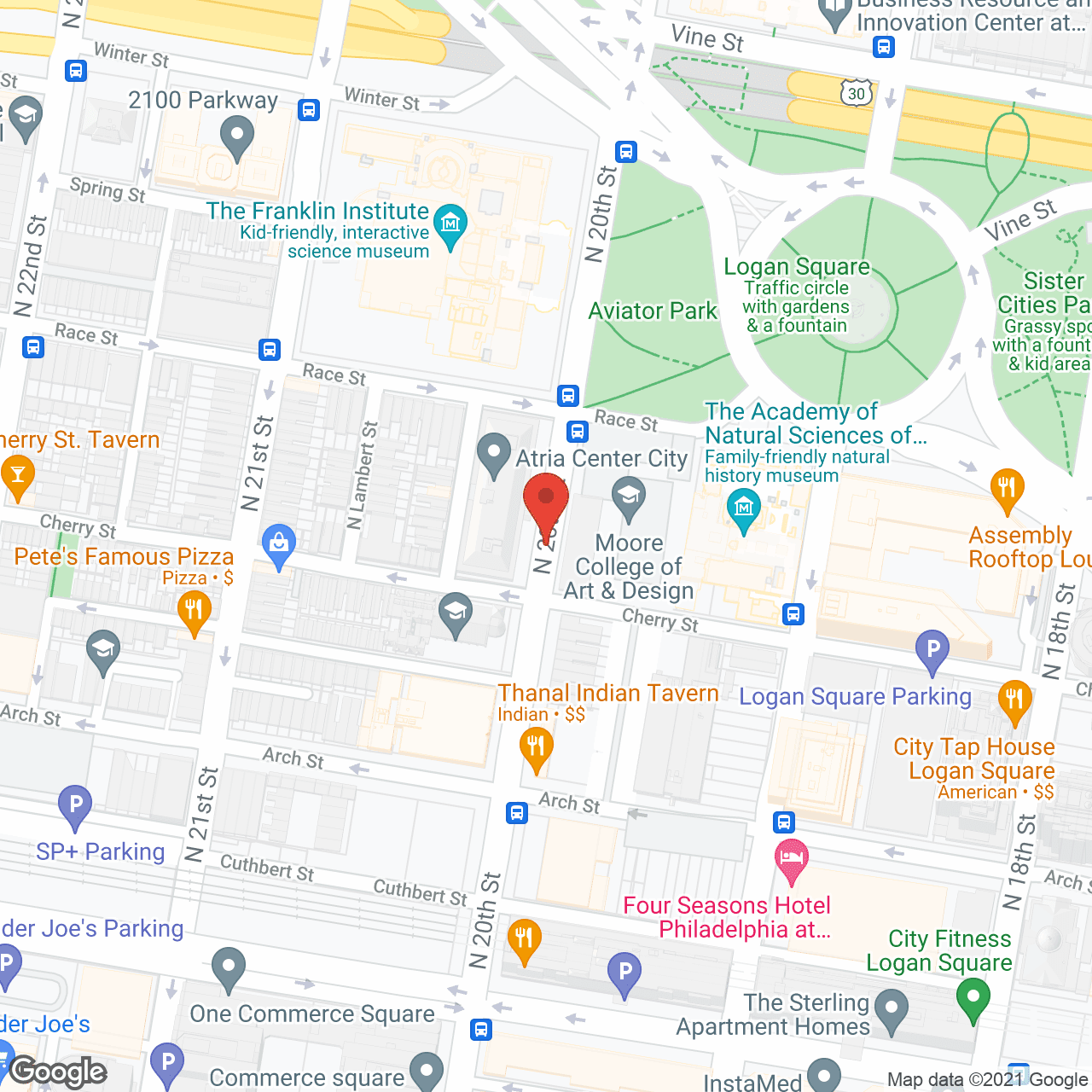 Atria Center City in google map