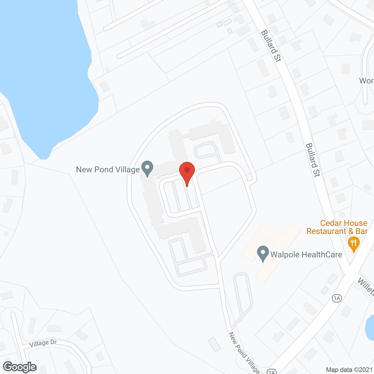 New Pond Village, a CCRC in google map