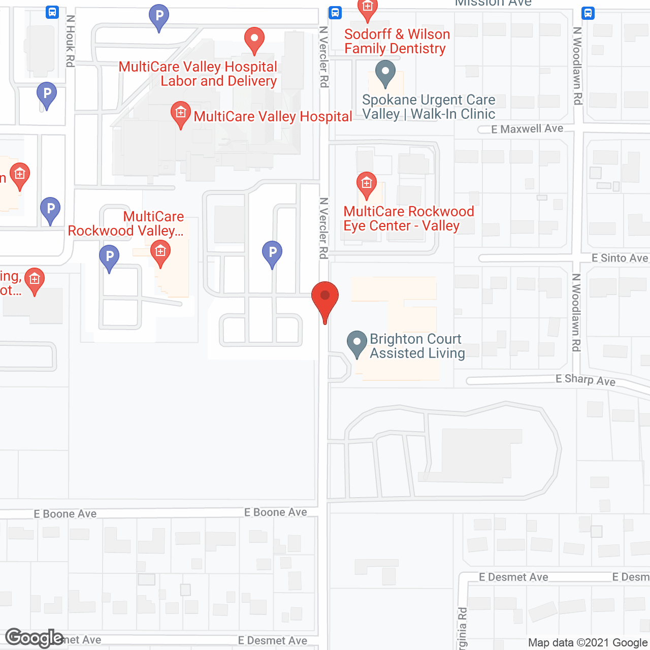 Map of the neighborhood around Brighton Court Assisted Living
