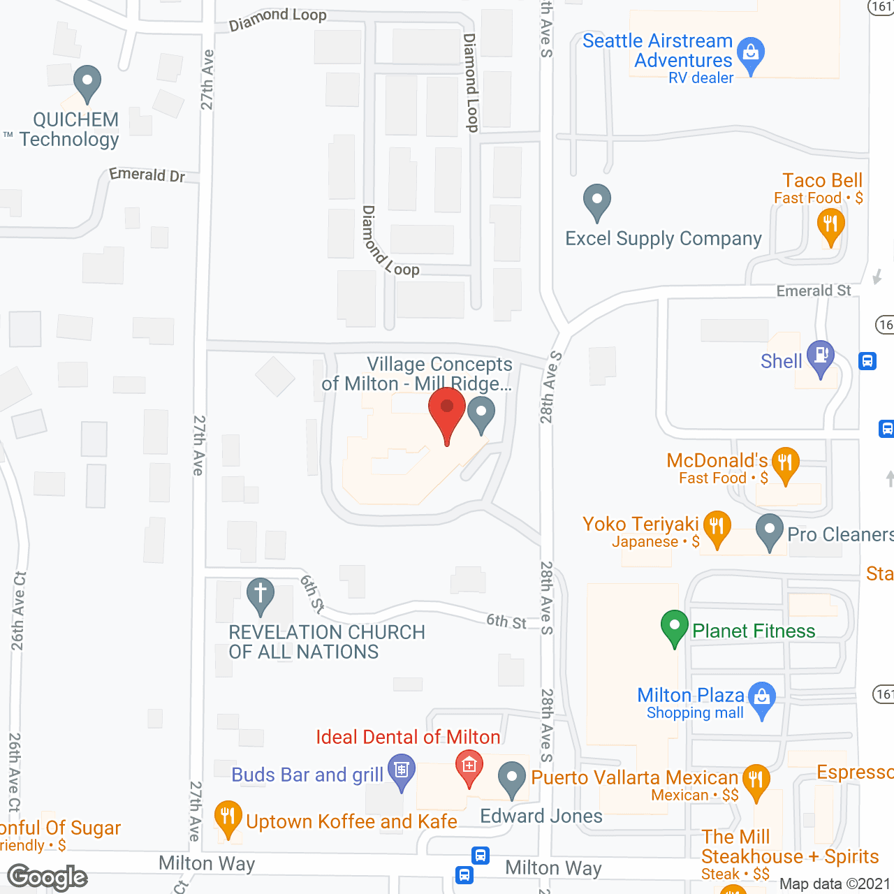 Map of the neighborhood around Mill Ridge Village Ret and AL