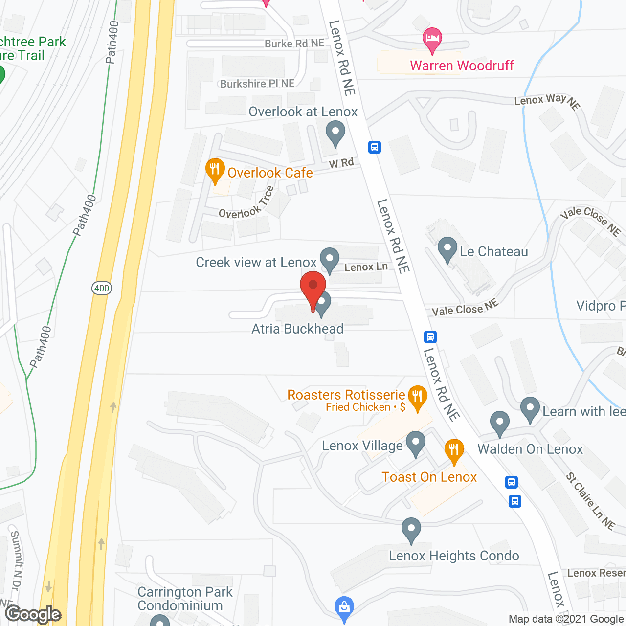 Buckhead Flats in google map