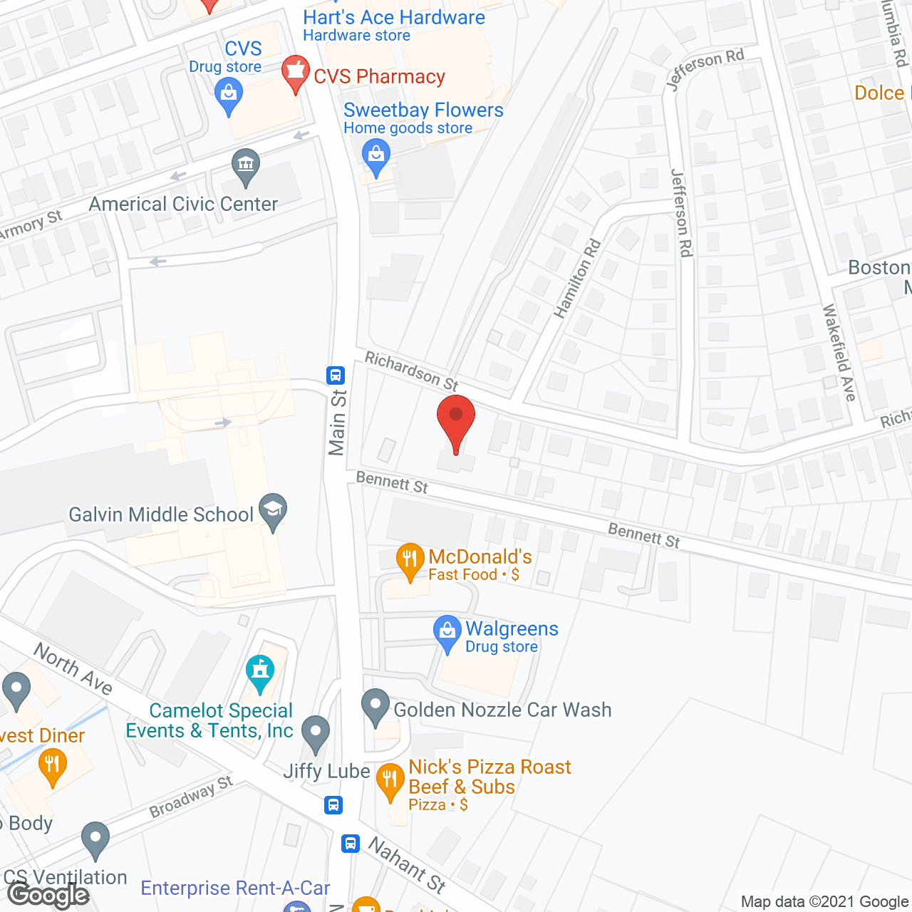 Map of the neighborhood around Elizabeth E Boit Home-Women