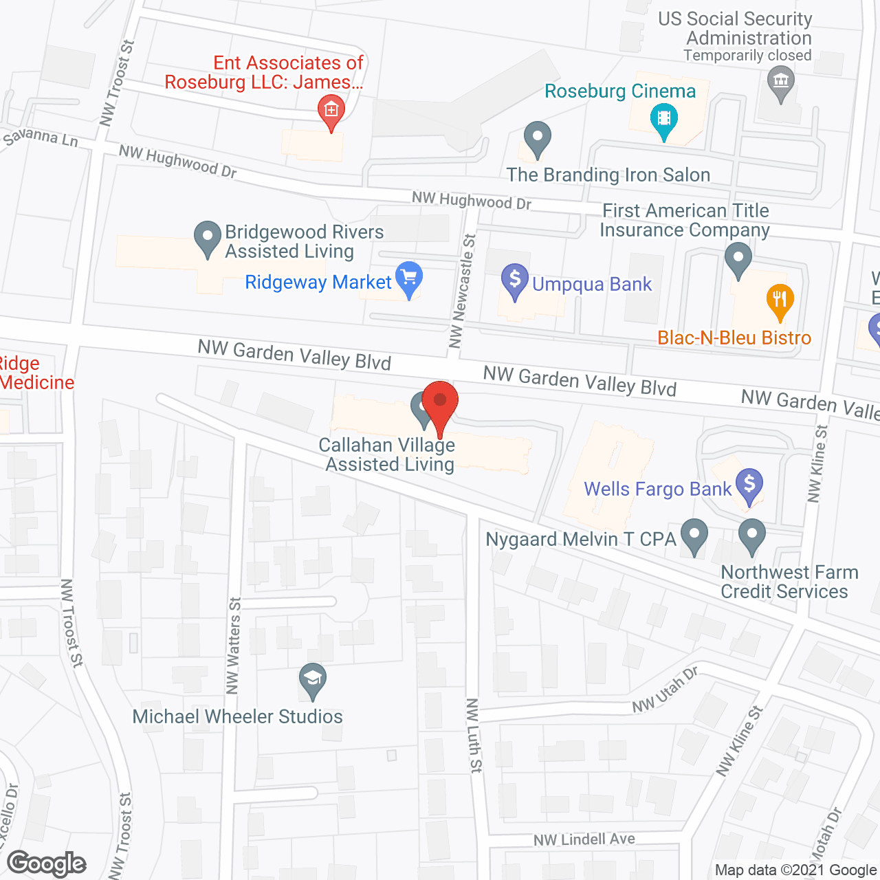 Map of the neighborhood around Callahan Village Assisted Living