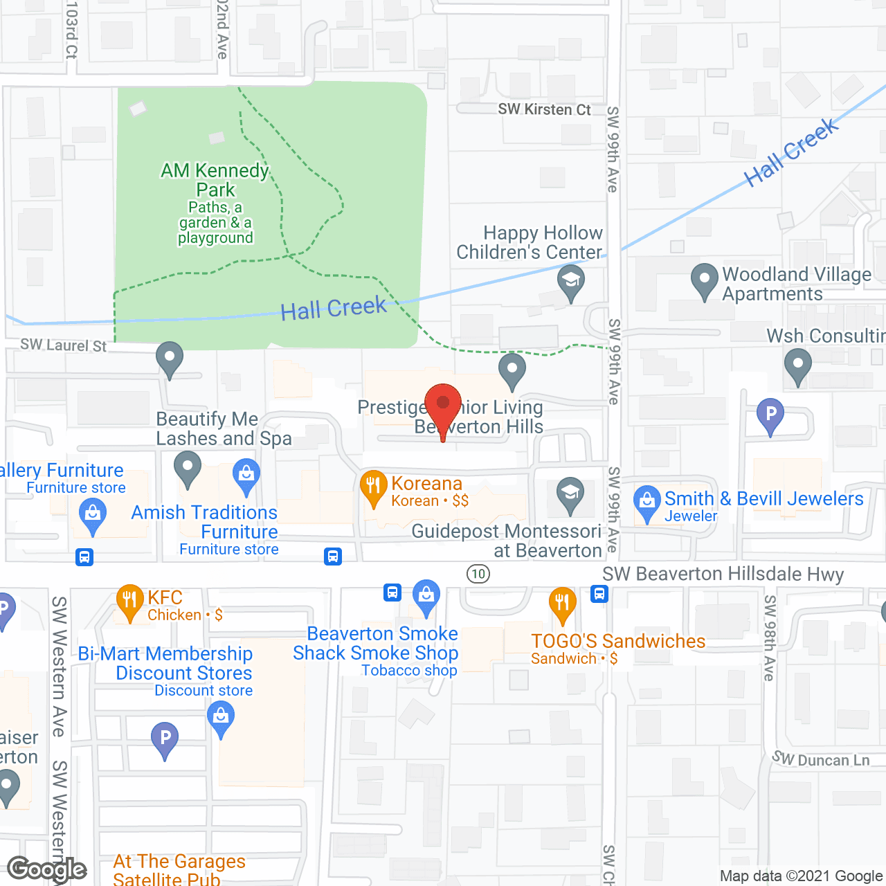 Prestige Senior Living Beaverton Hills in google map