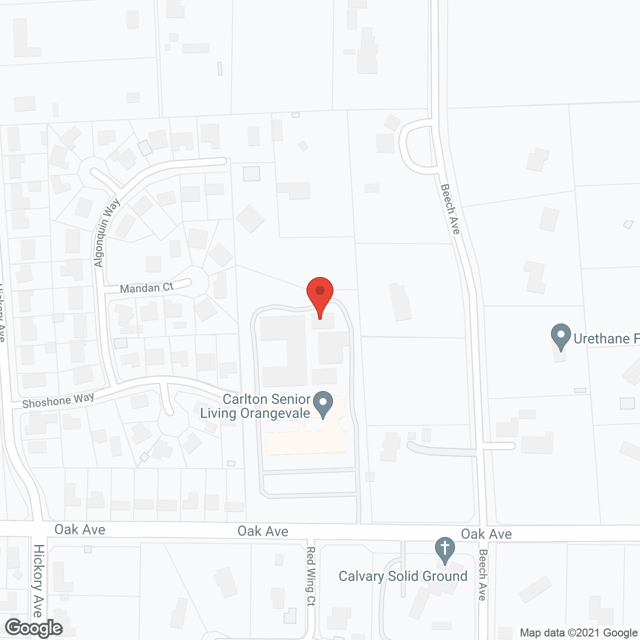 Map of the neighborhood around Carlton Senior Living Orangevale