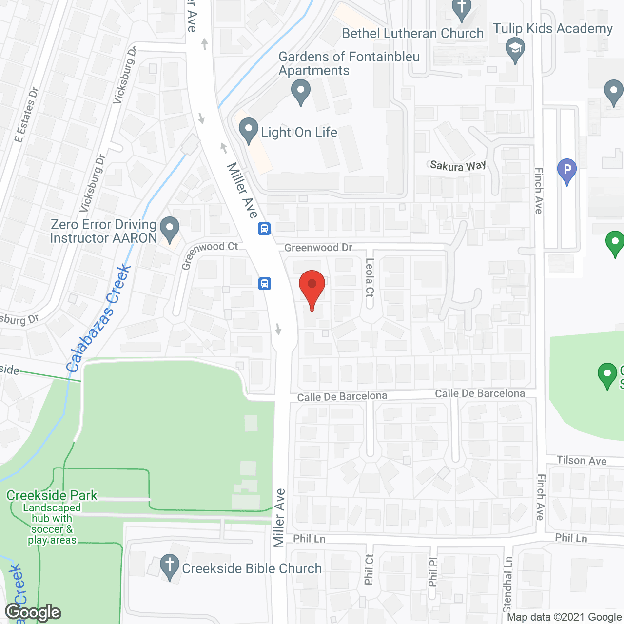 Purglen of Cupertino in google map