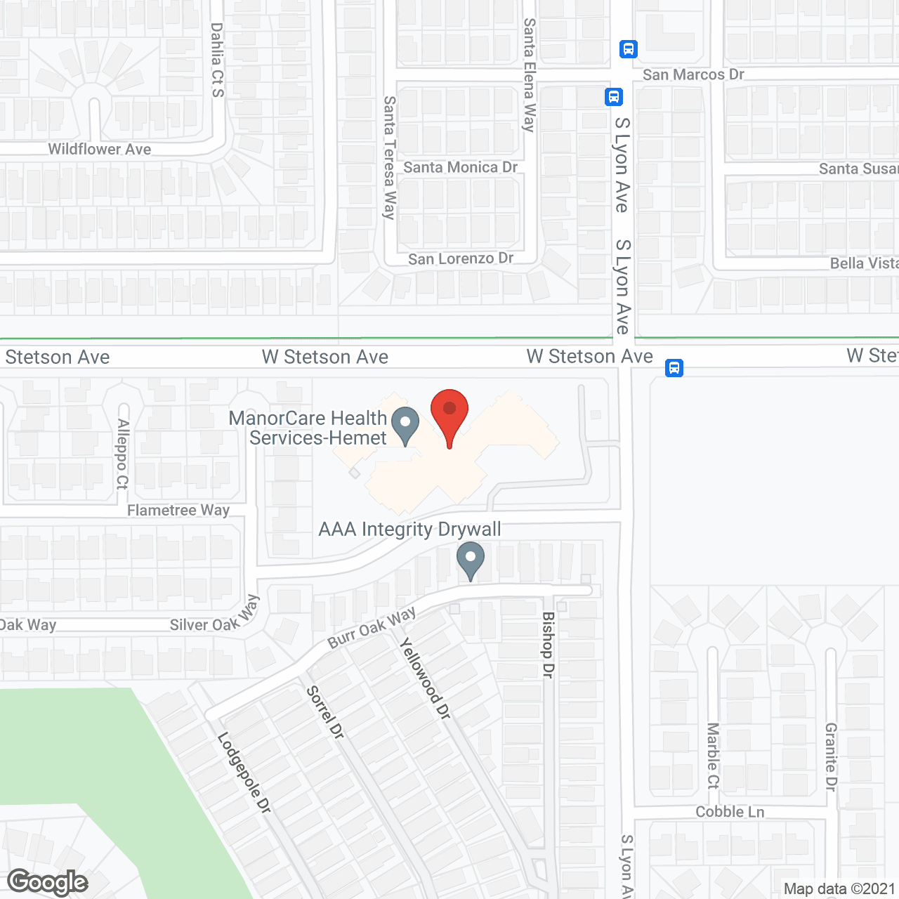 Manor Care Health Svc - Hemet in google map