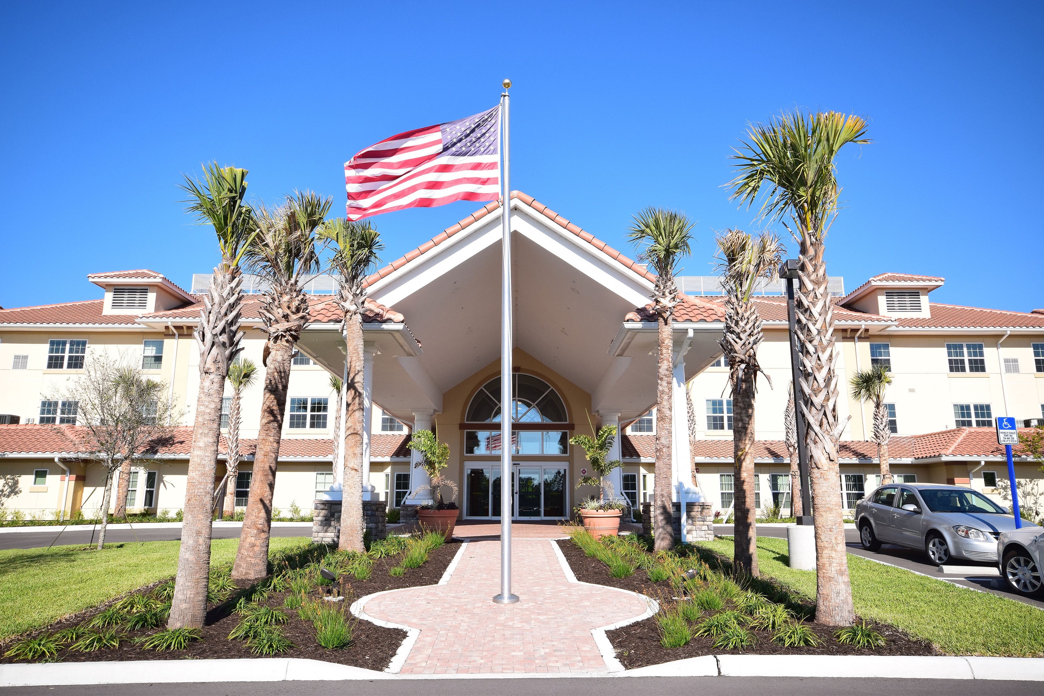 Stone River Retirement Community outdoor common area