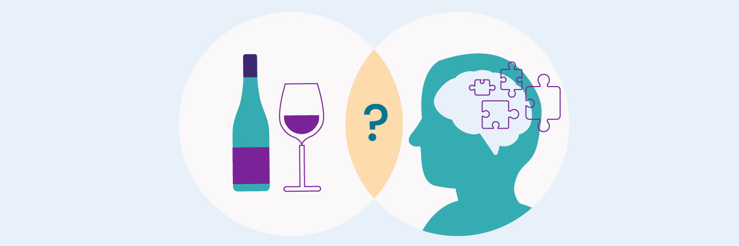 An abstract Venn diagram highlighting the overlap between dementia and alcohol-induced dementia